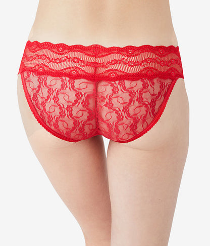 Wacoal Lace Kiss Bikini Panty Pack - White/Crimson Red/Night