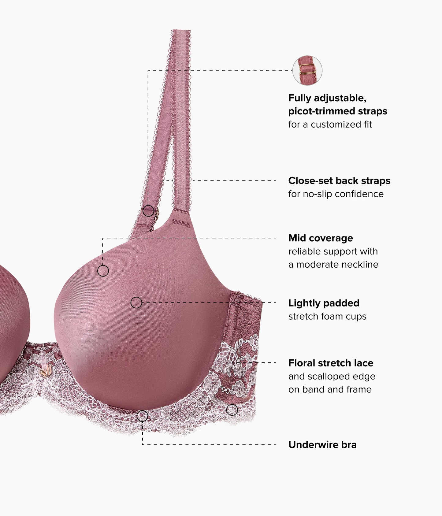 Wacoal Modern Affair T-Shirt Bra - Rose Brown/Cradle Pink