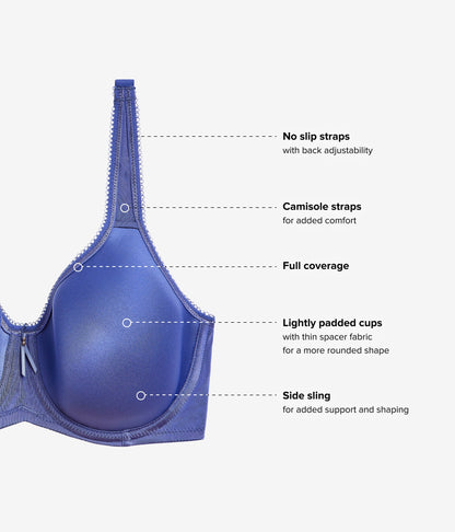 Wacoal Basic Beauty Spacer Underwire T-Shirt Bra - Skipper Blue